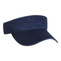 Laundered Chino Twill Visor with Hook and Loop Closure (Navy Blue)